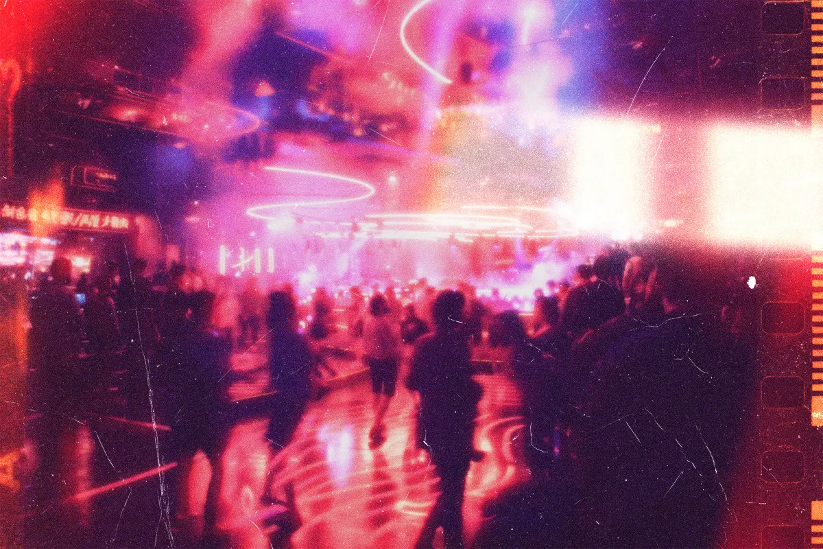 Retro Neon Film Photo Effect