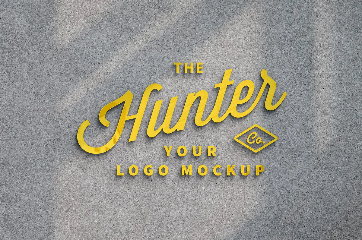Yellow Glowing Sign Mockup