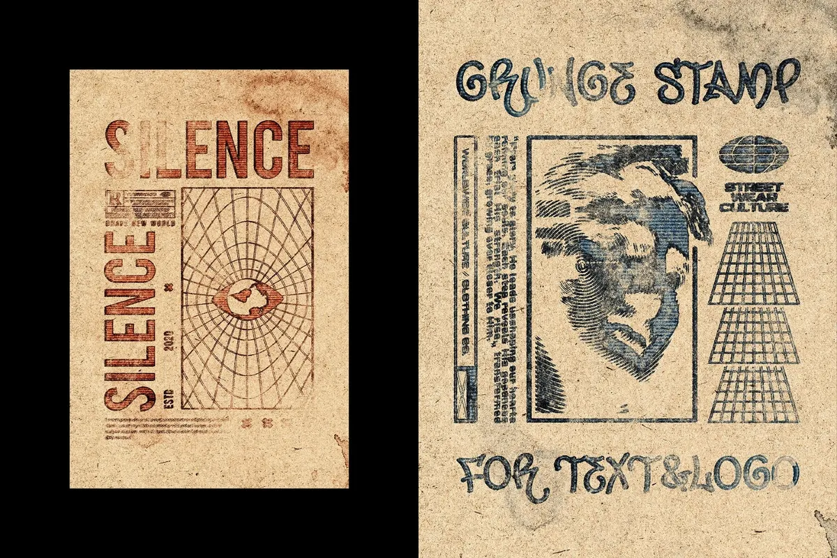 Grunge Print Text Effect