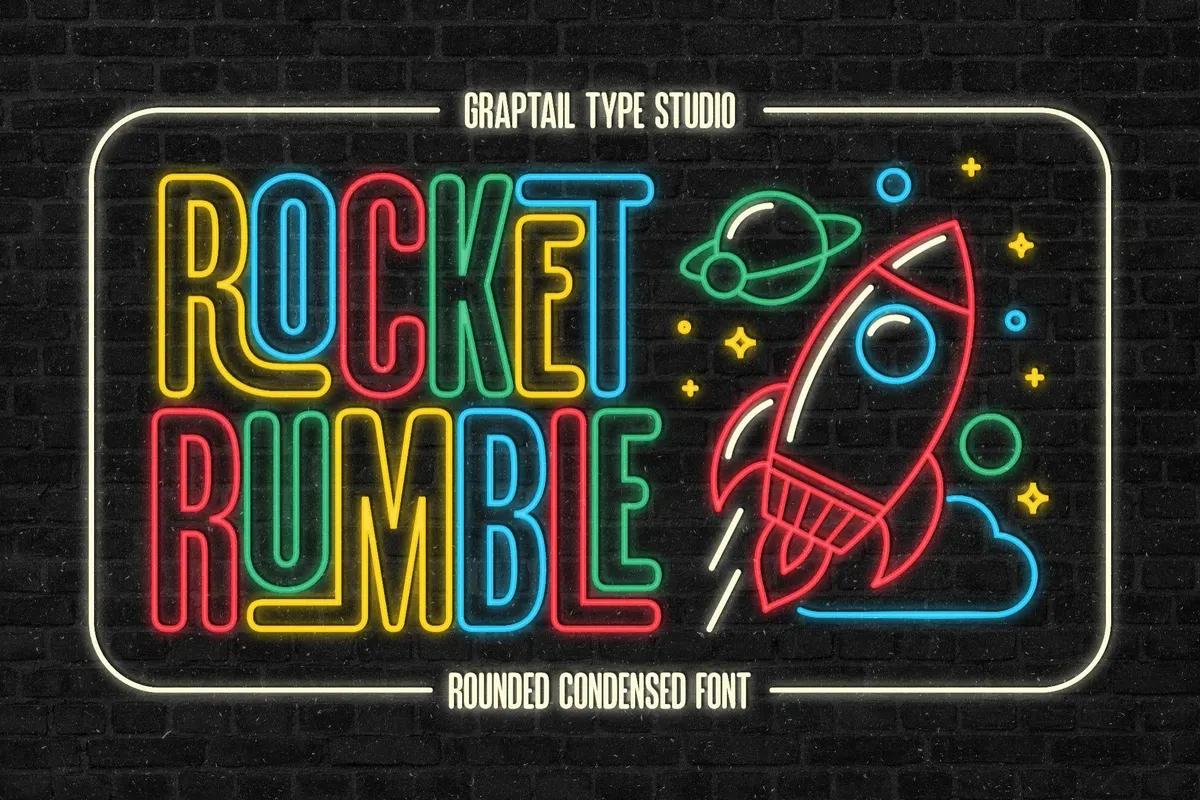 GTS Rocket Rumble — Retro Condensed Font
