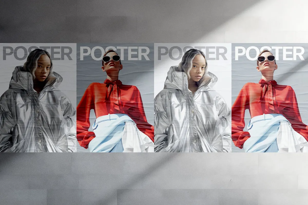 Poster Mockup with Shadow Overlay