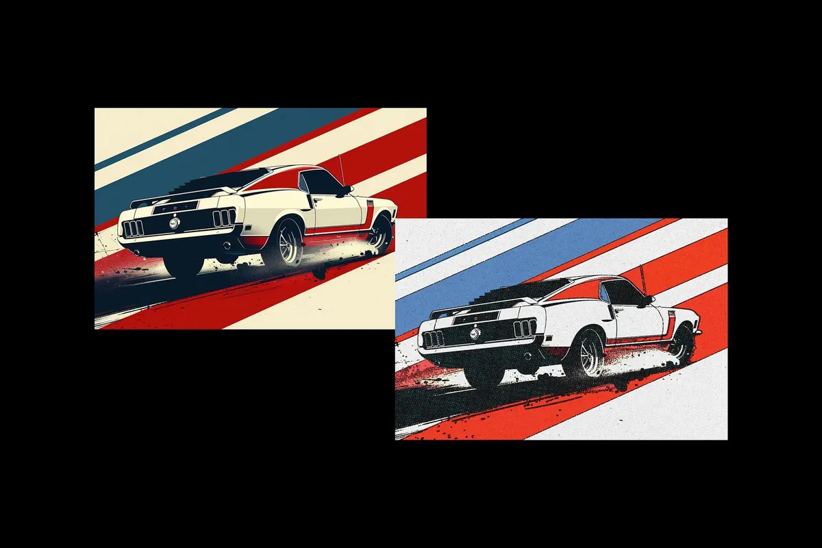 Mid-Century Comic Print Effect
