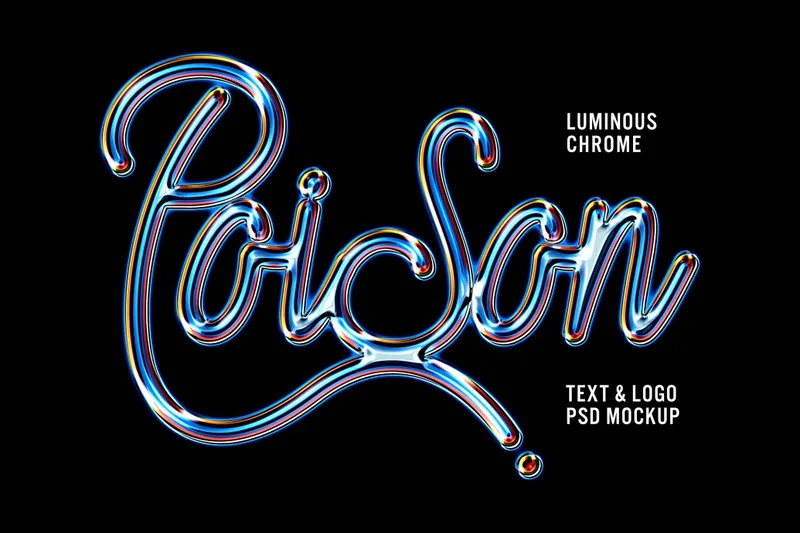 Luminous Chrome Text & Logo Effect