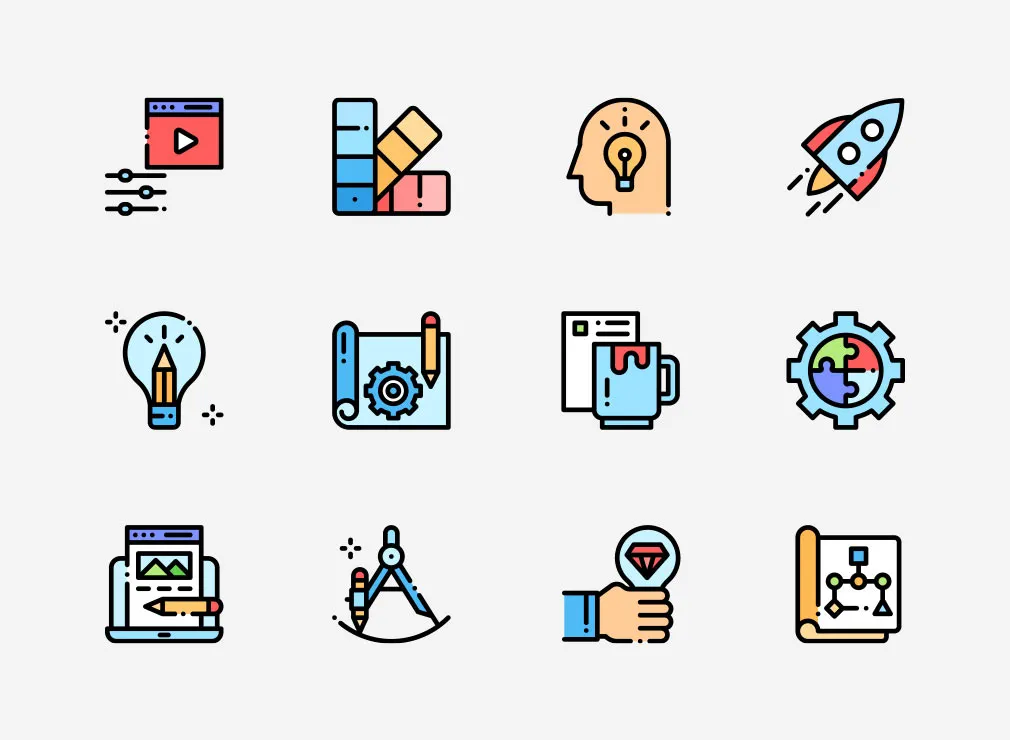Creative Process Vector Icons