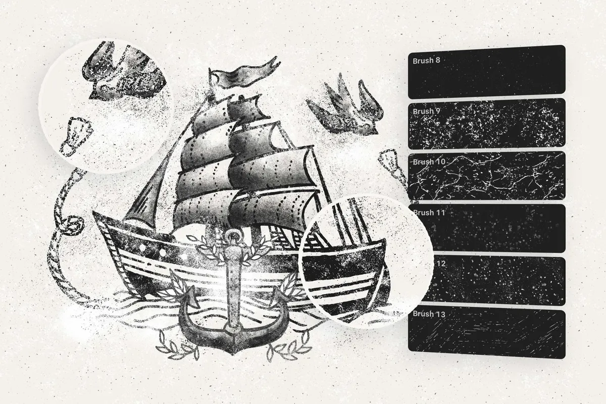Grunge Stamp Illustrator Brushes