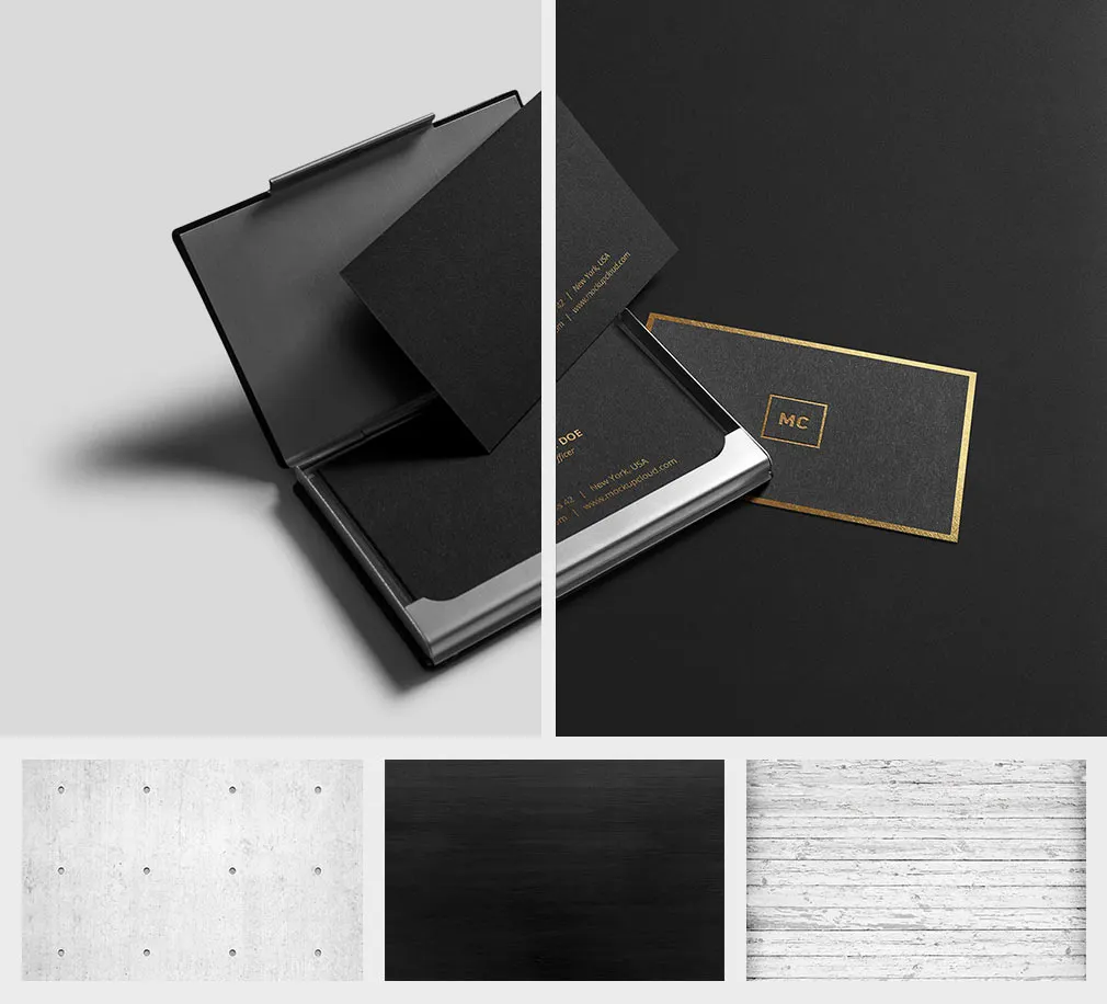 Black + Gold Stationery Mockup