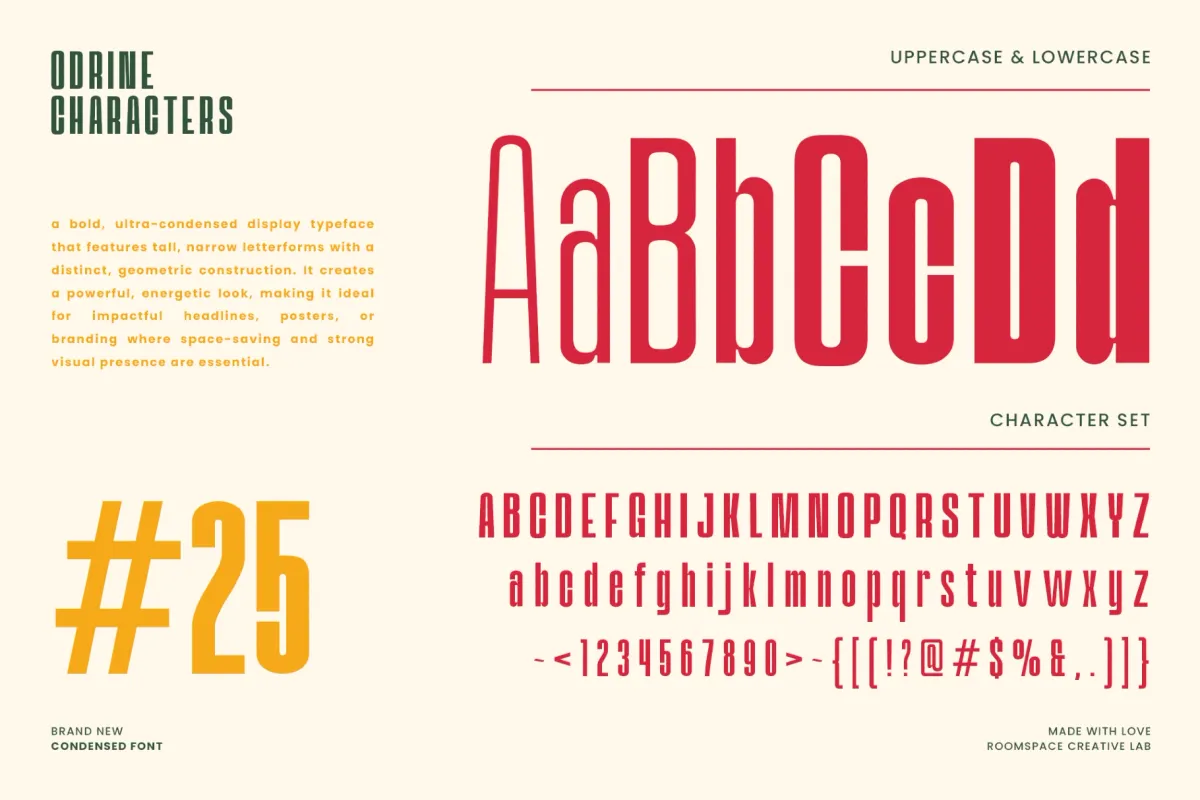Odrine - Retro Condensed Font Family