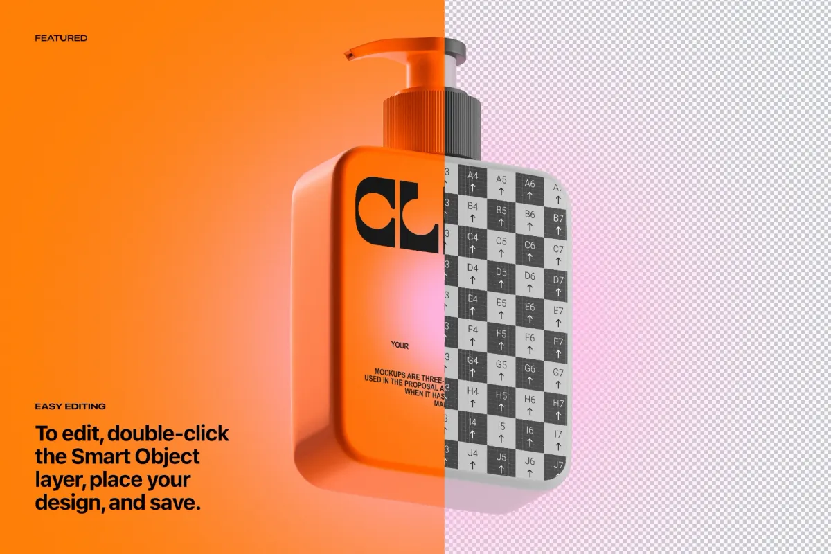 Pump Bottle Mockup Set with AR