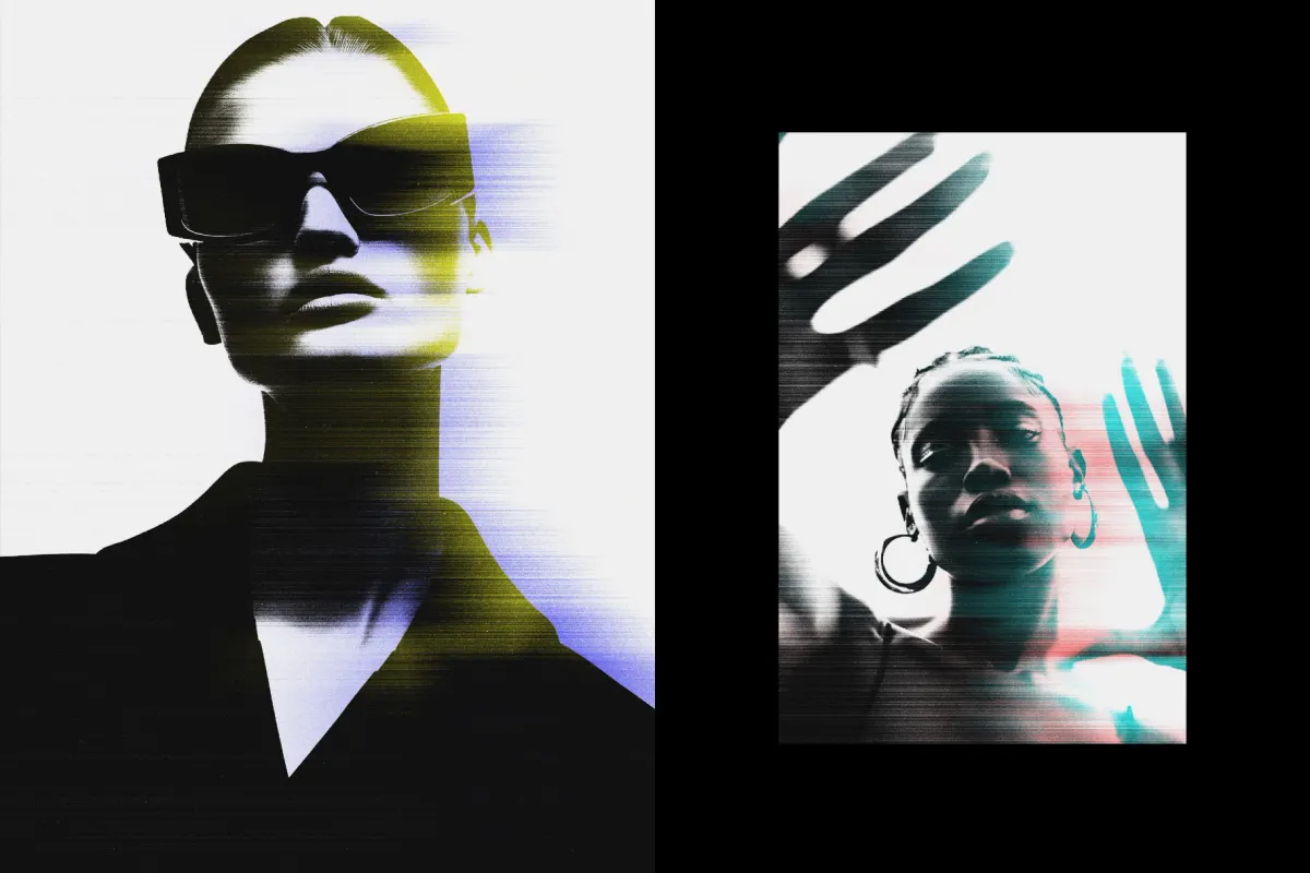 Glitch Blurred Photo Effect