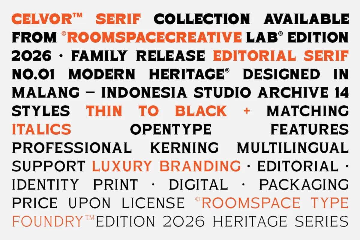 Celvor Edition – Contemporary Serif Font Family