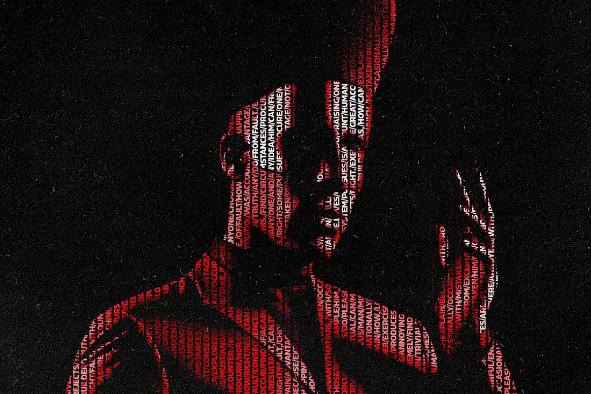 Vertical Cut Out Text Photo Effect