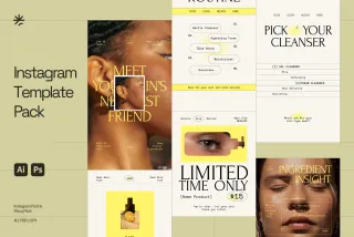 Beauty Skincare Instagram Pack - Adobe Template