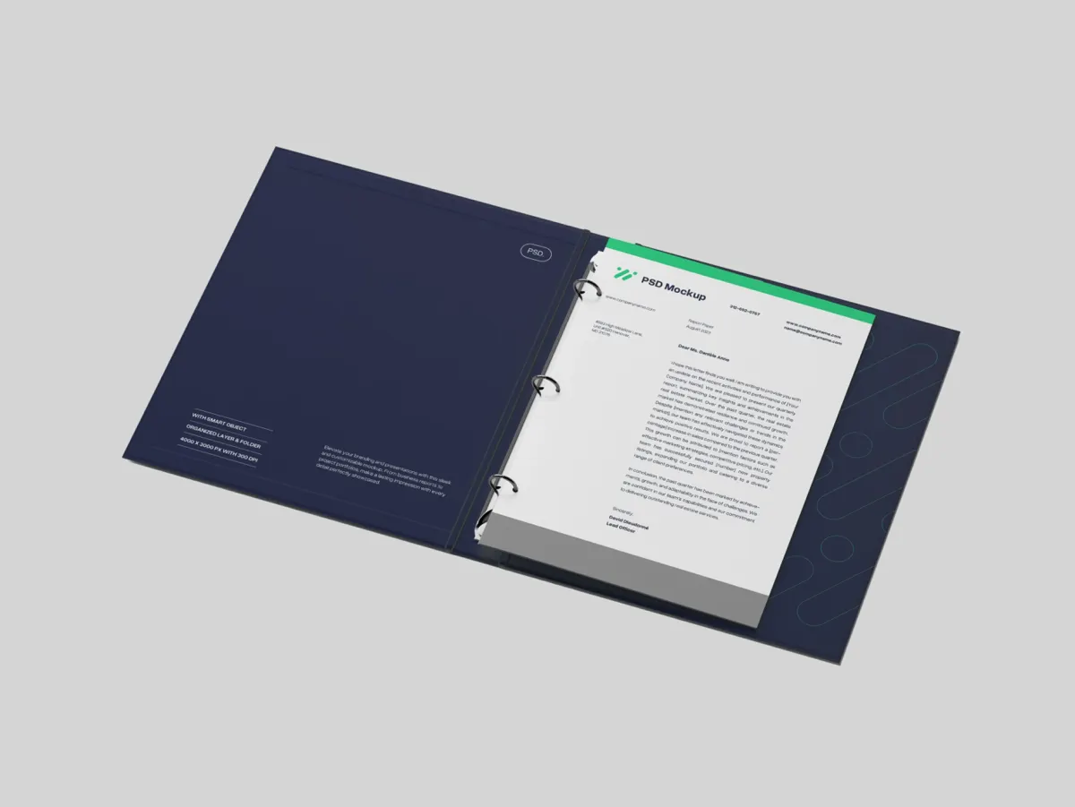 Opened Binder Mockup