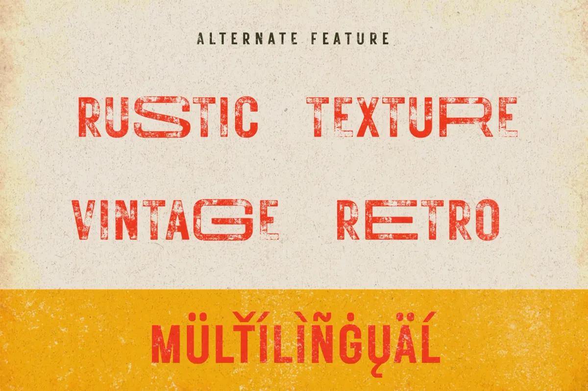 Rustic Printed - Display Font