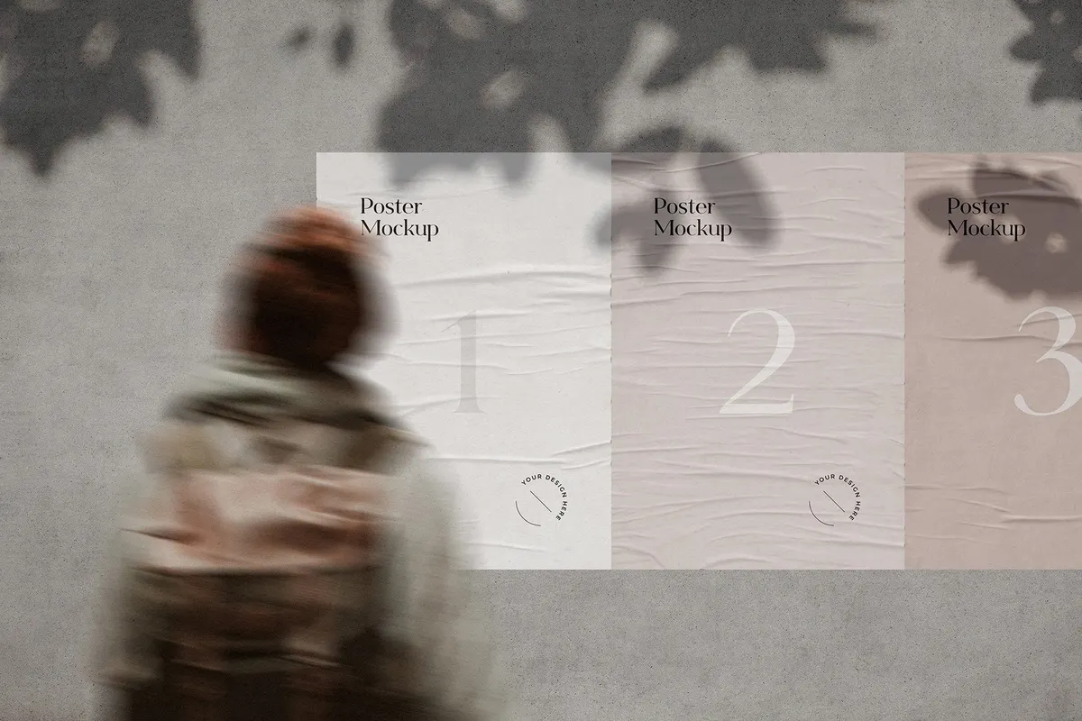 Glued Poster Mockups Collection