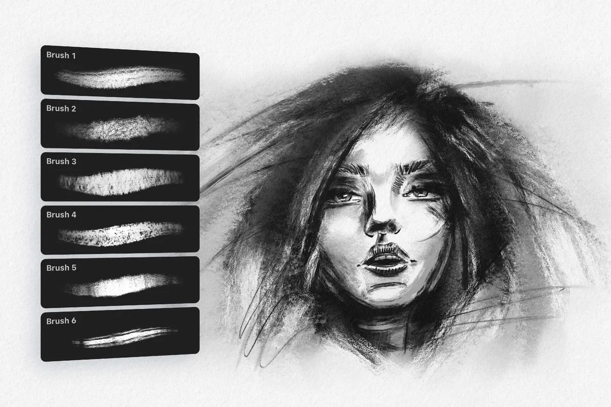 Multi-App Charcoal Sketch Brushes