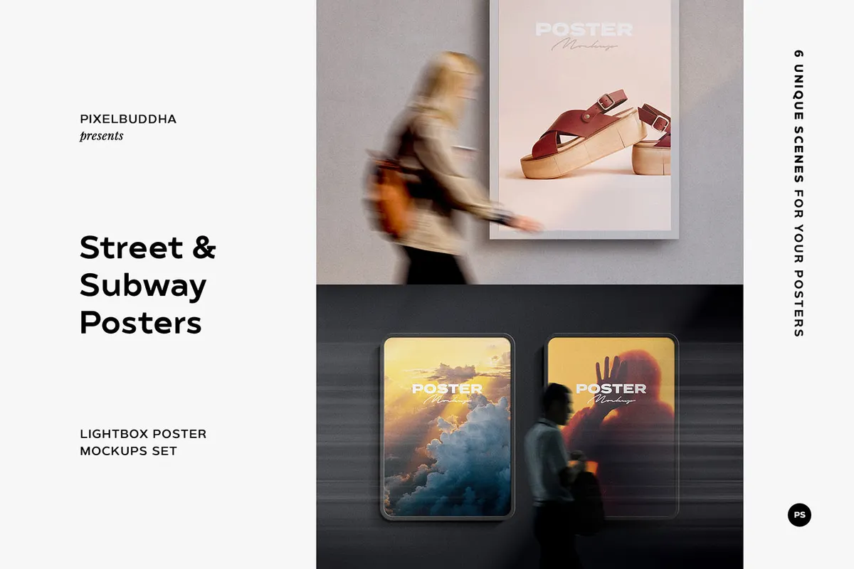 Street & Subway Poster Mockups