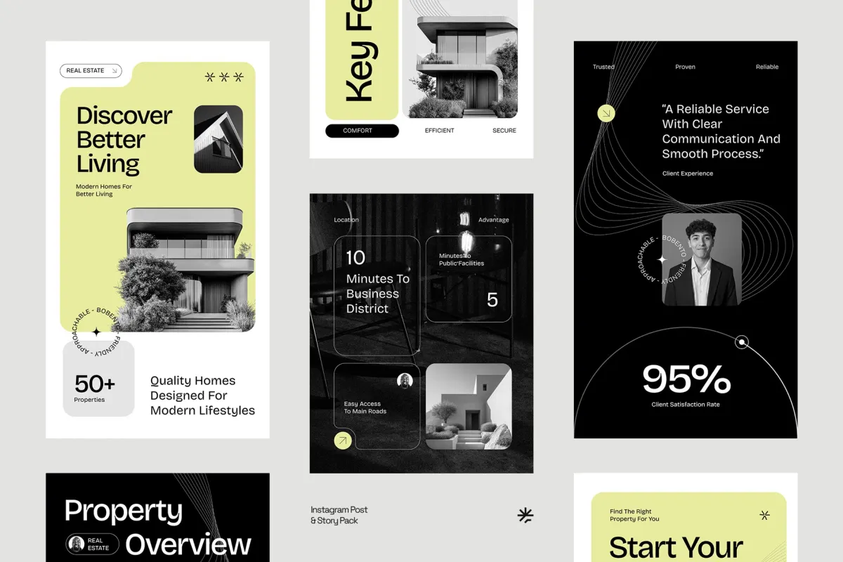 Real Estate Instagram Pack - Affinity Template