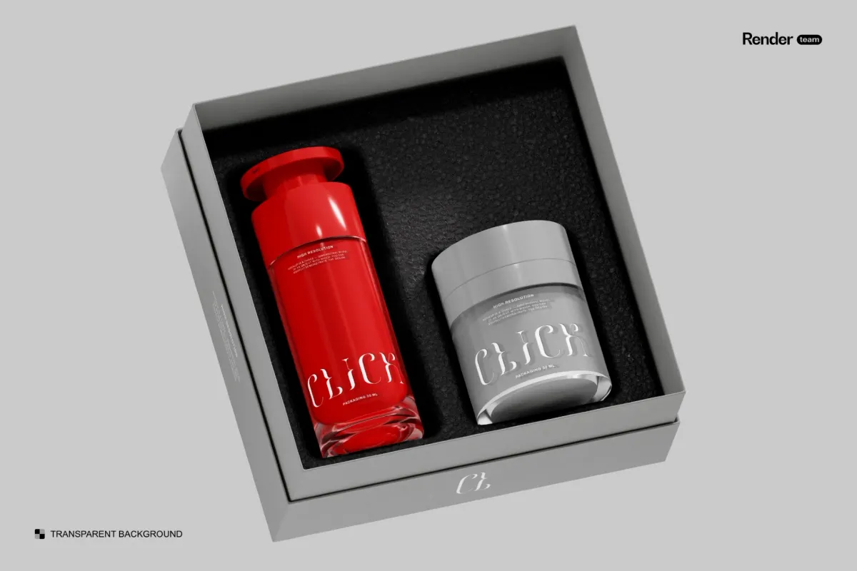 Cosmetic Bottle & Jar Mockup Set