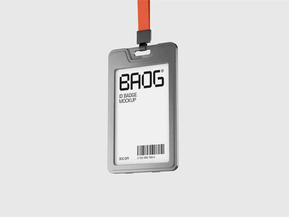 ID Badge Holder Mockup Flying View