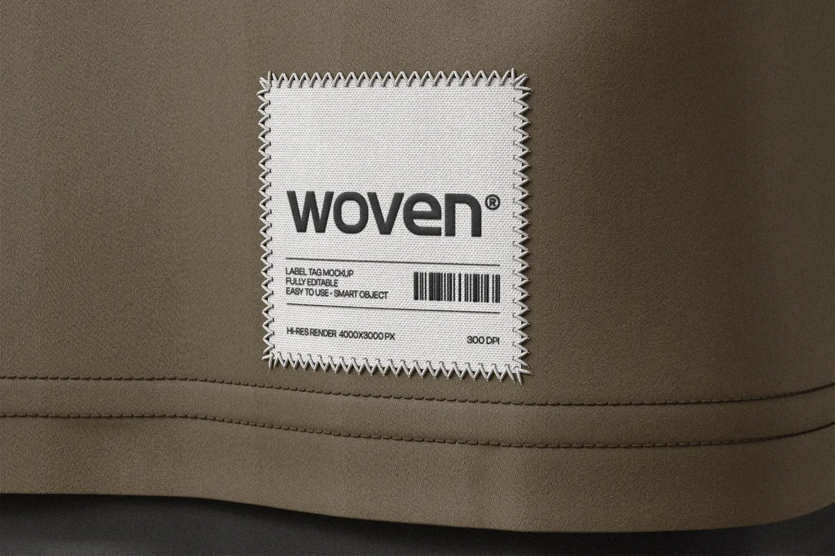 Woven Clothing Label Mockup