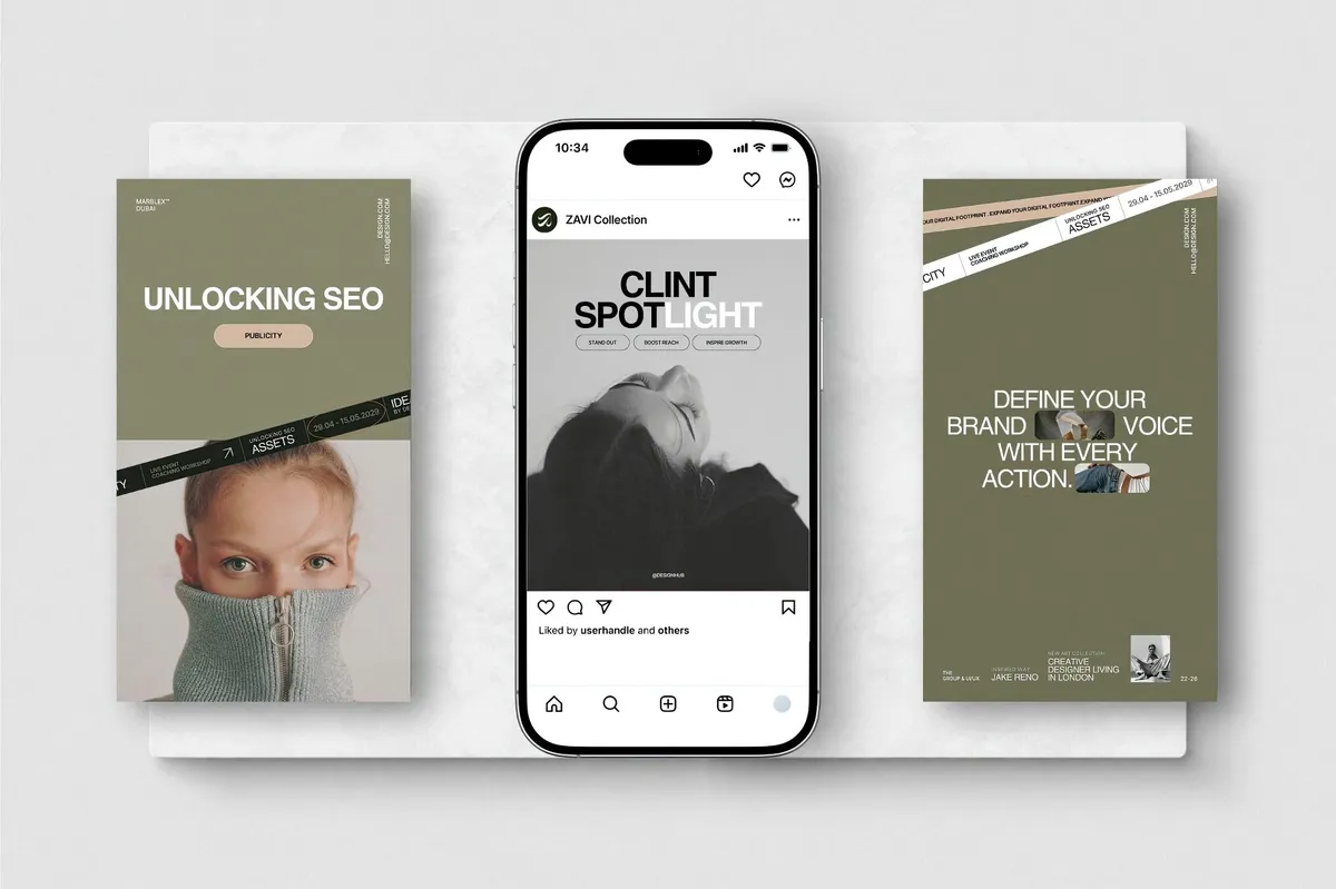 ZAVI Instagram Post & Story Canva Templates for Canva Vol.3