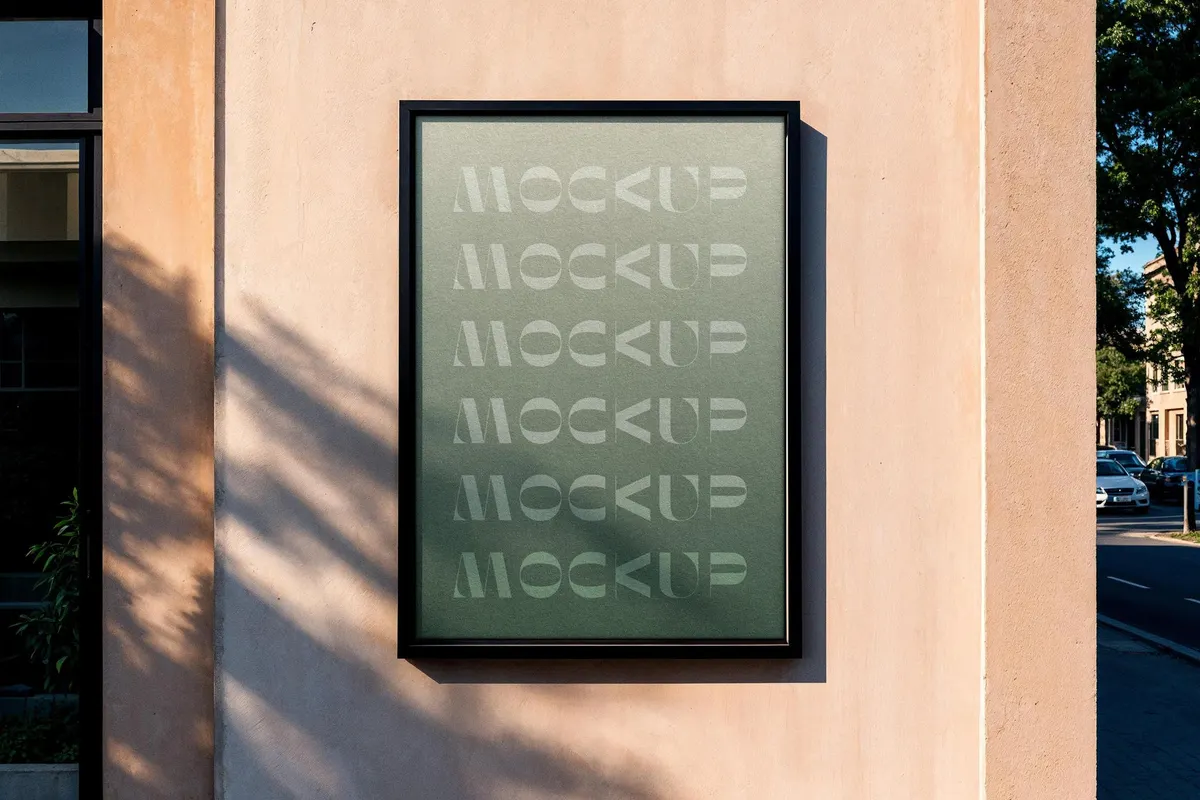 Outdoor Framed A4 Poster Mockup