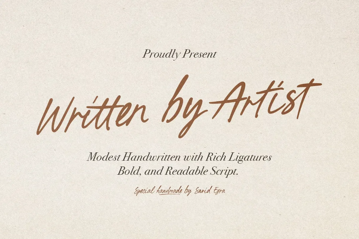Written by Artist - Ligature Script