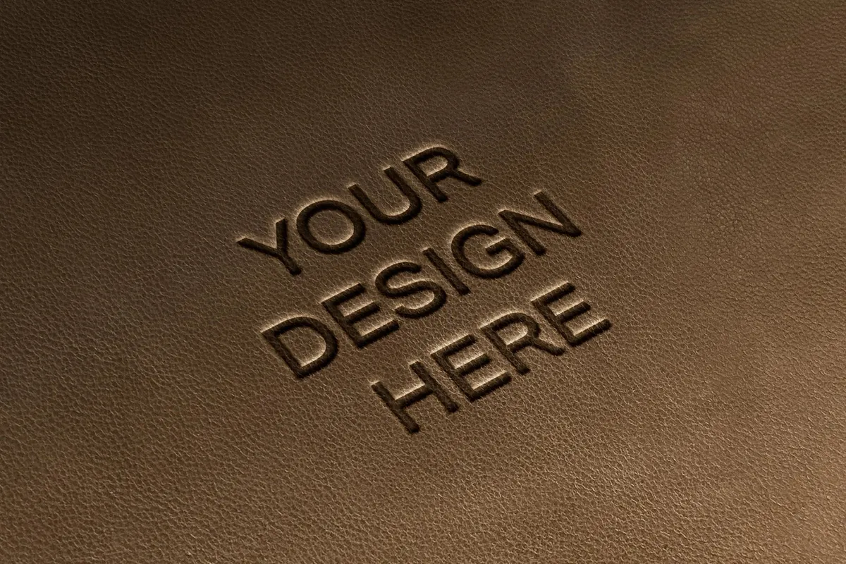 Pressed Leather Logo Mockup