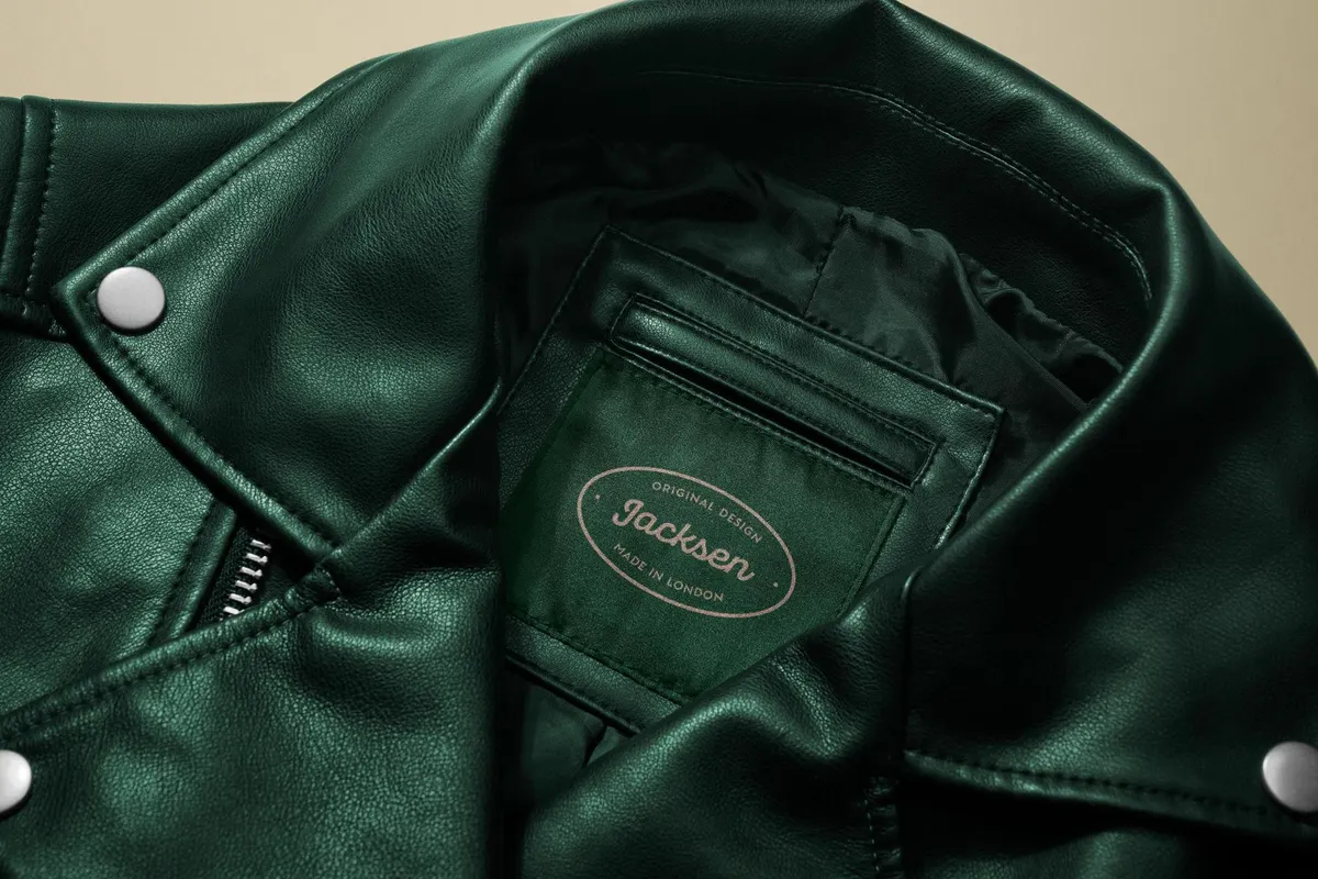 Leather Jacket Inner Label Mockup