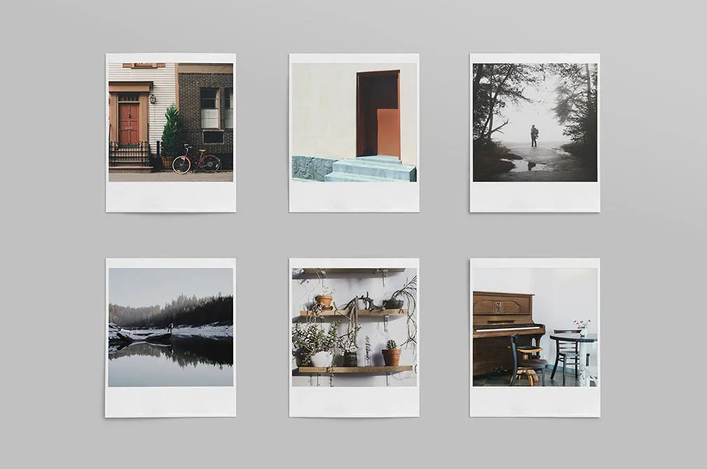 Realistic Polaroid Mockup Set