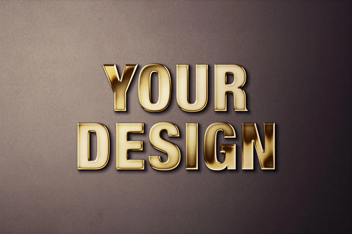 Realistic Gold Text & Logo Mockup