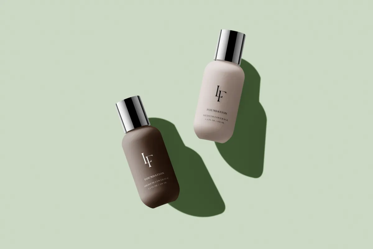 Satin Glass Beauty Bottle Mockup