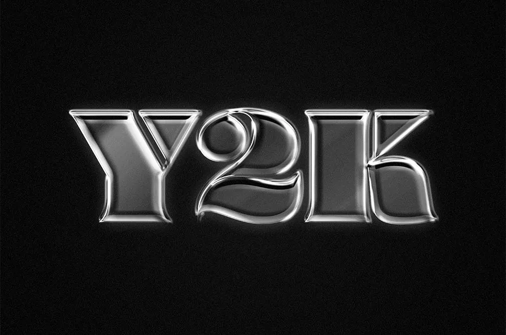 90s Chrome Text Effect