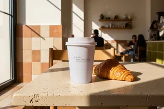 Coffee Cup Mockup Stone Table