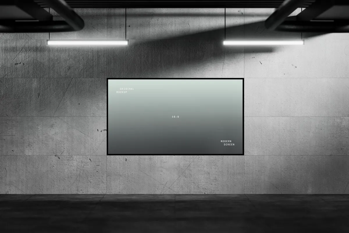 Industrial 16:9 LCD Screen Mockup