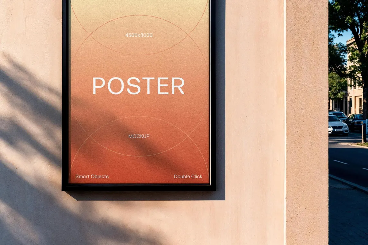 Outdoor Framed A4 Poster Mockup
