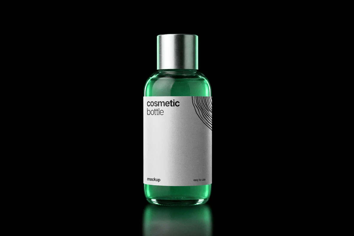 Glass Cosmetic Bottle Mockup