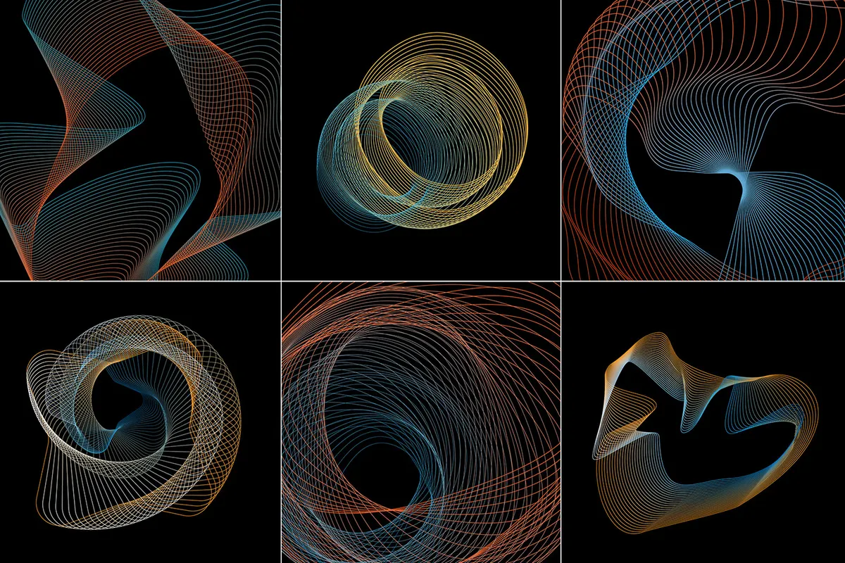 Abstract Twirls Elements Pack