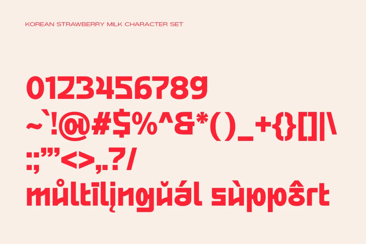 Korean Strawberry Milk - Hangul-Inspired Y2K Font