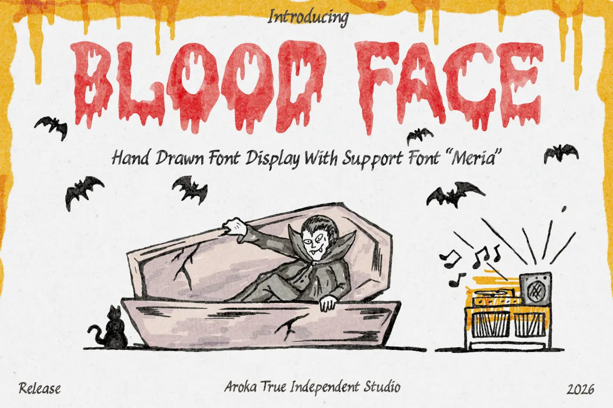 Blood Face - Hand Drawn Creepy Display Font