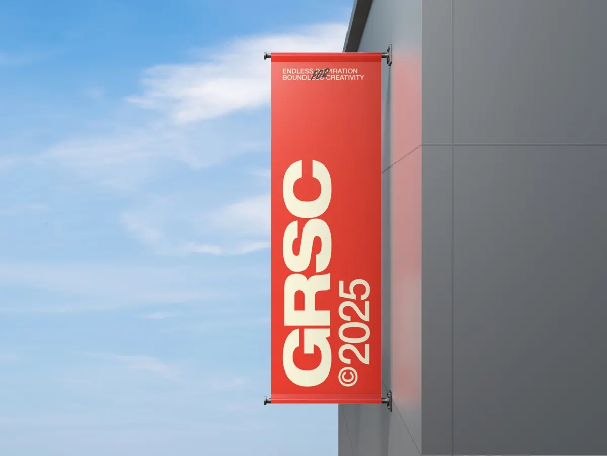 Outdoor Hanging Banner Mockup Front View