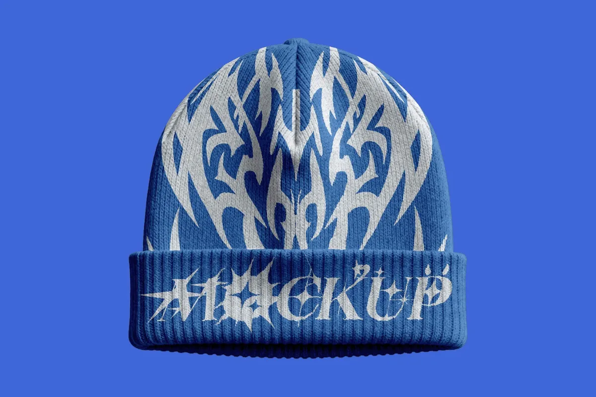 Knitted Beanie Hat Mockup