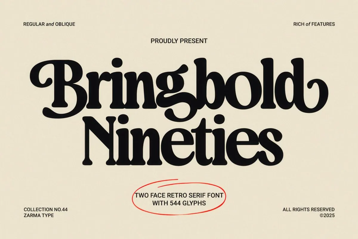 Bringbold Nineties — Serif Font