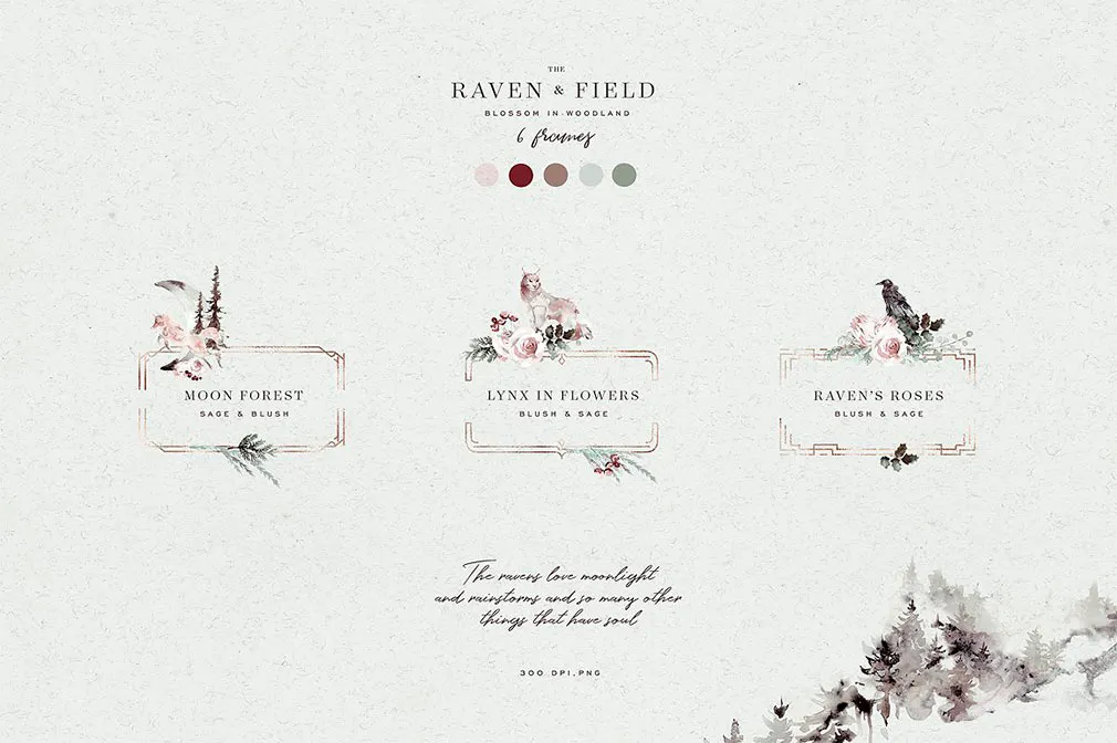 Woodland Ravens Watercolor Kit