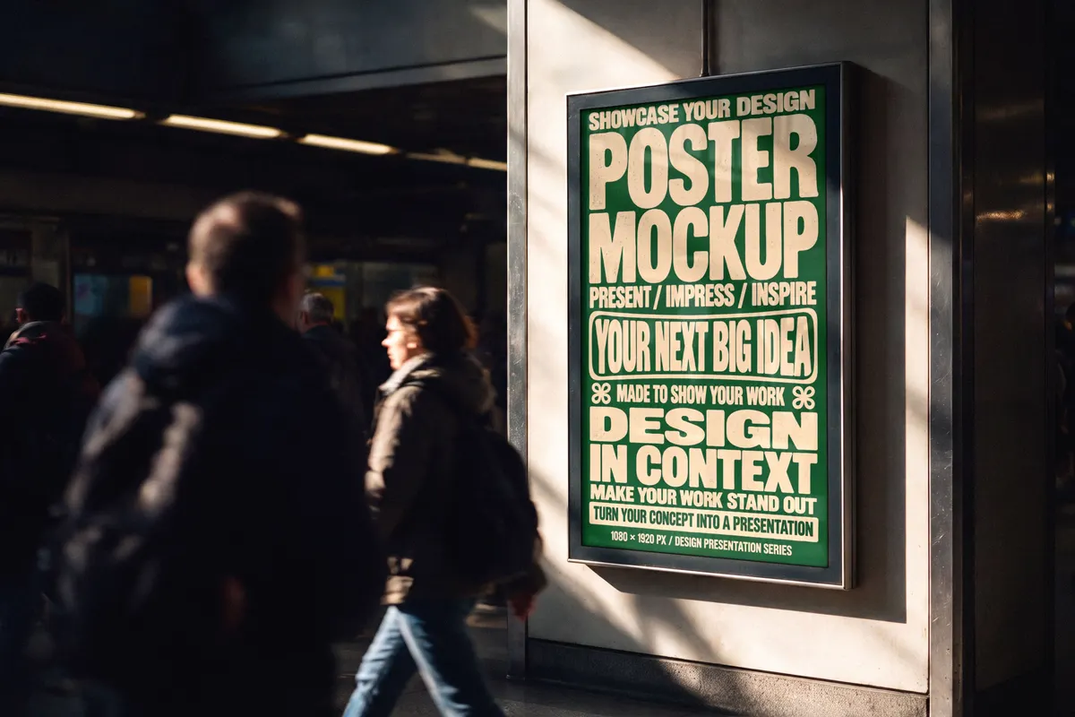 Station Advertising Screen Mockup