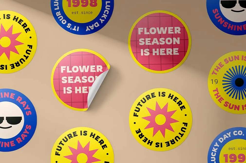 Round Stickers Mockup Set