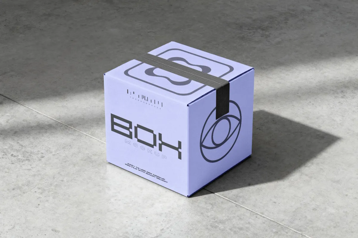 Shipping Box Mockup with Tape Seal