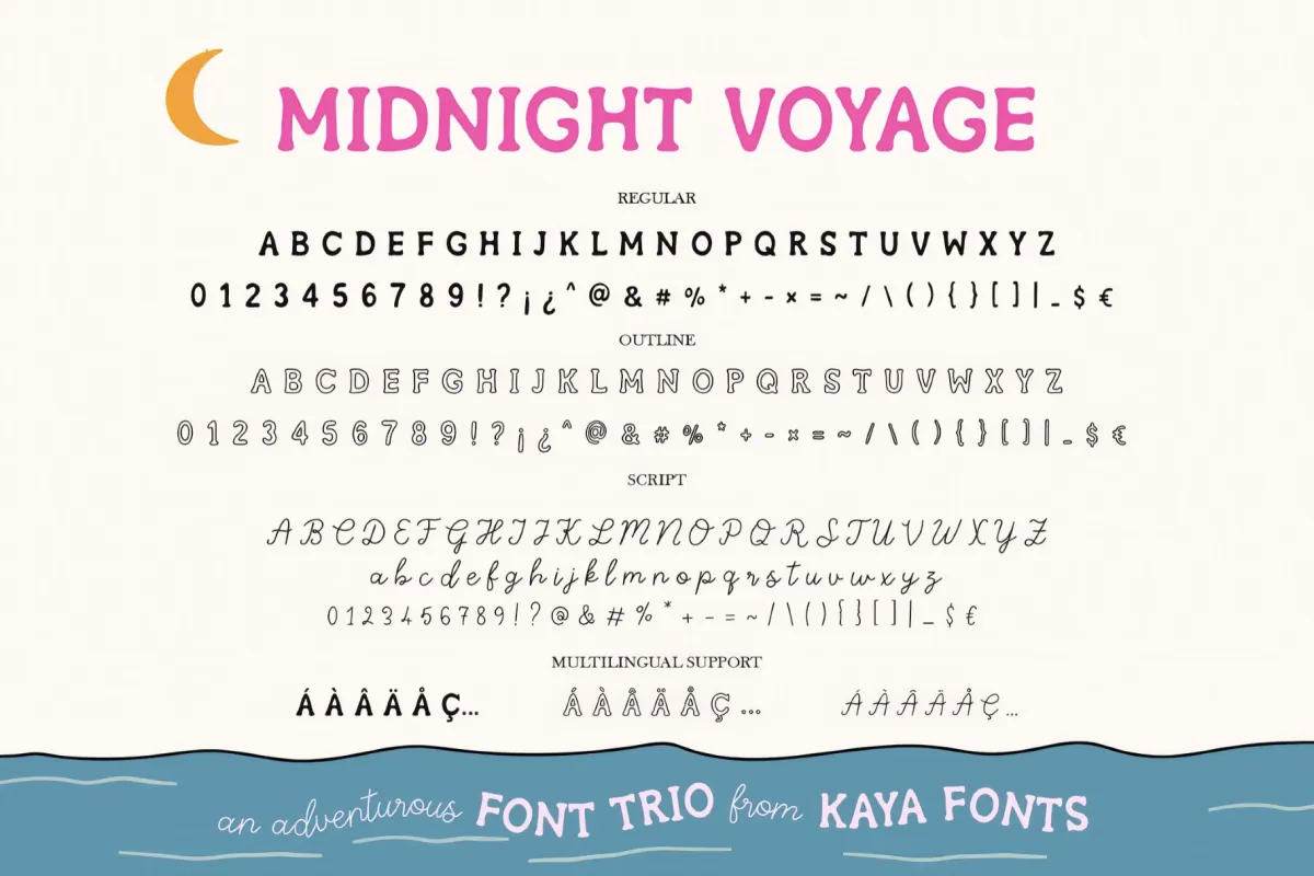 Midnight Voyage Font Trio