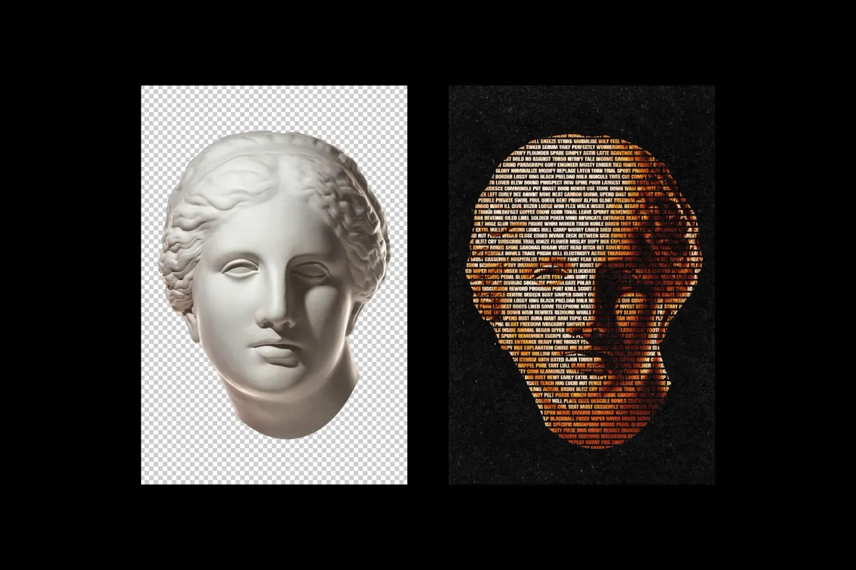 Text Cut-Out Photo Effect